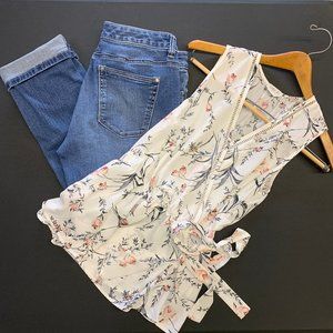 Sienna Sky Sleeveless Wrap Blouse